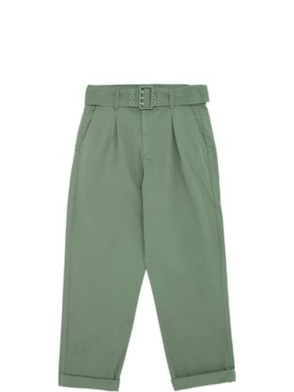 Zara Green Belted Capri Pants Size Small